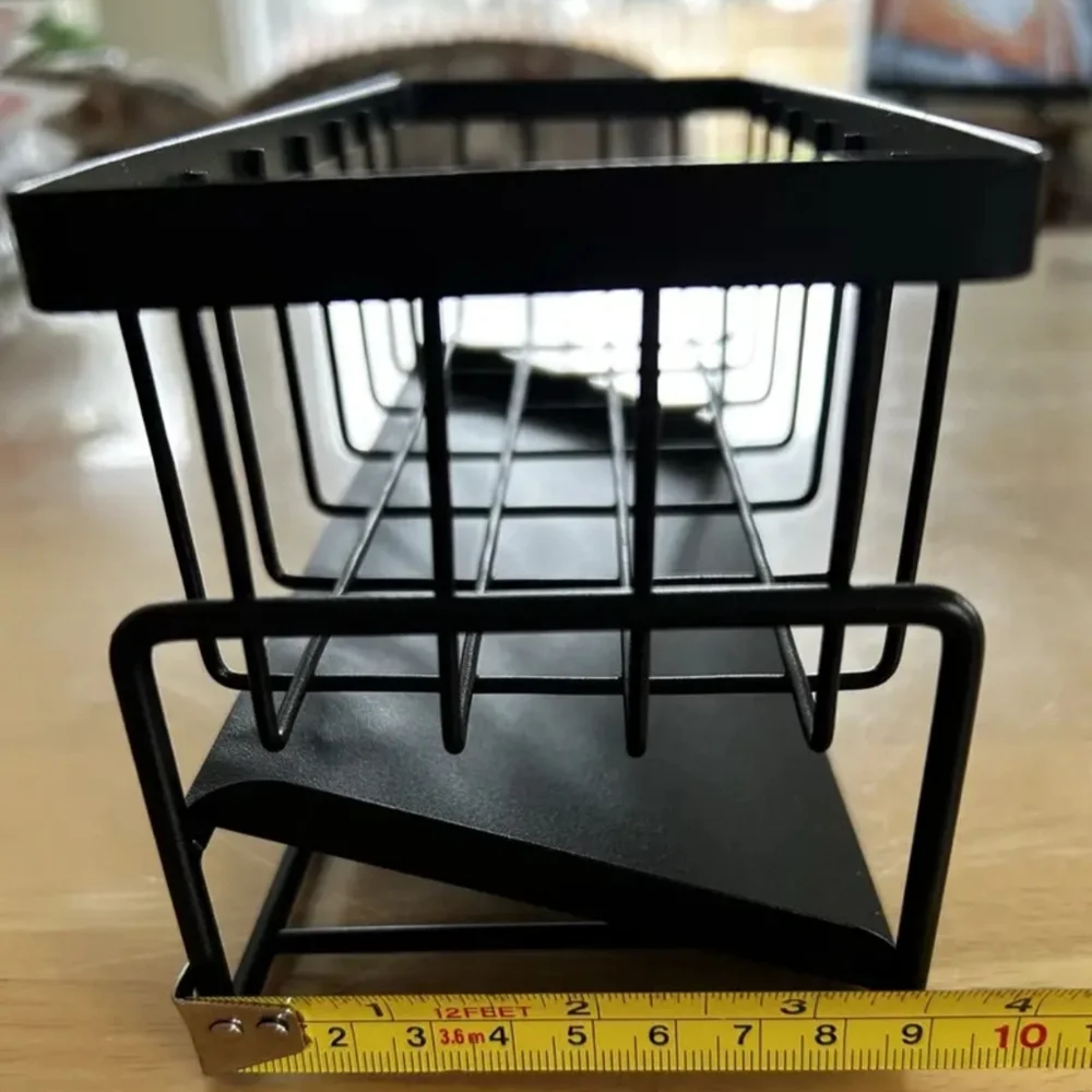 Black Sink Caddy, Sponge Storage & Drain Rack With Dishcloth Holder.